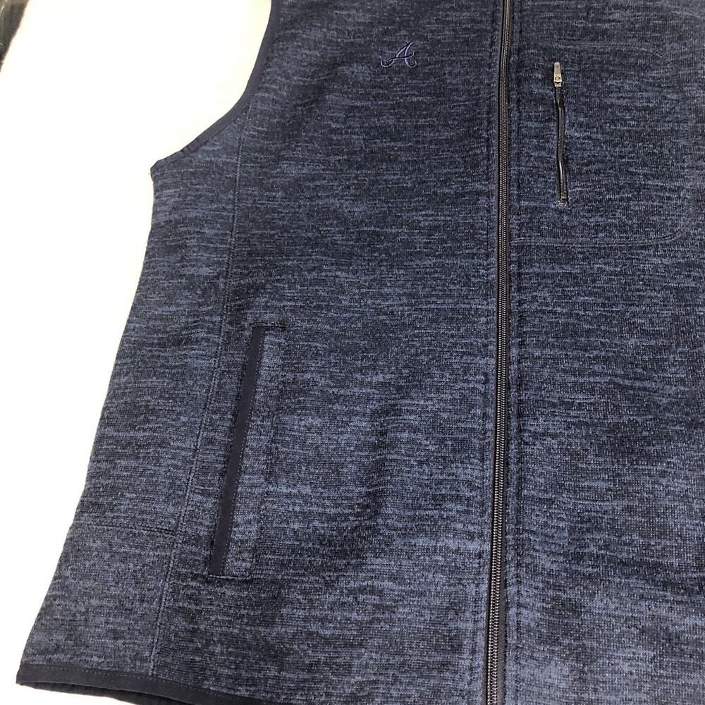 Johnnie-O West Coast Prep Vest Mens Large Heathered Blue Atlanta Braves Logo - Picture 5 of 10